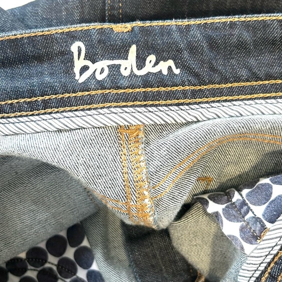 Boden Classic Blue Denim A-Line Skirt Contrast Stitching Cotton Preppy Size 8L - Picture 6 of 8